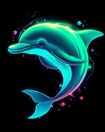 Neon glow dolphin cross stitch kit for beginners