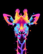 Neon glow giraffe cross stitch kit for beginners