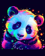 Neon glow panda cross stitch kit for beginners