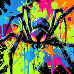 Neon graffiti spider cross stitch kit for beginners