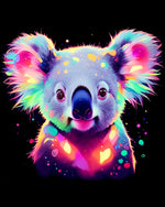 Neon rainbow koala cross stitch kit for beginners