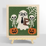 Nerd ghost with skeleton friends punch needle kit for beginners