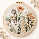 Neutral wild blooms embroidery kit