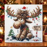 North pole moose pearl diamond painting kit for beginners