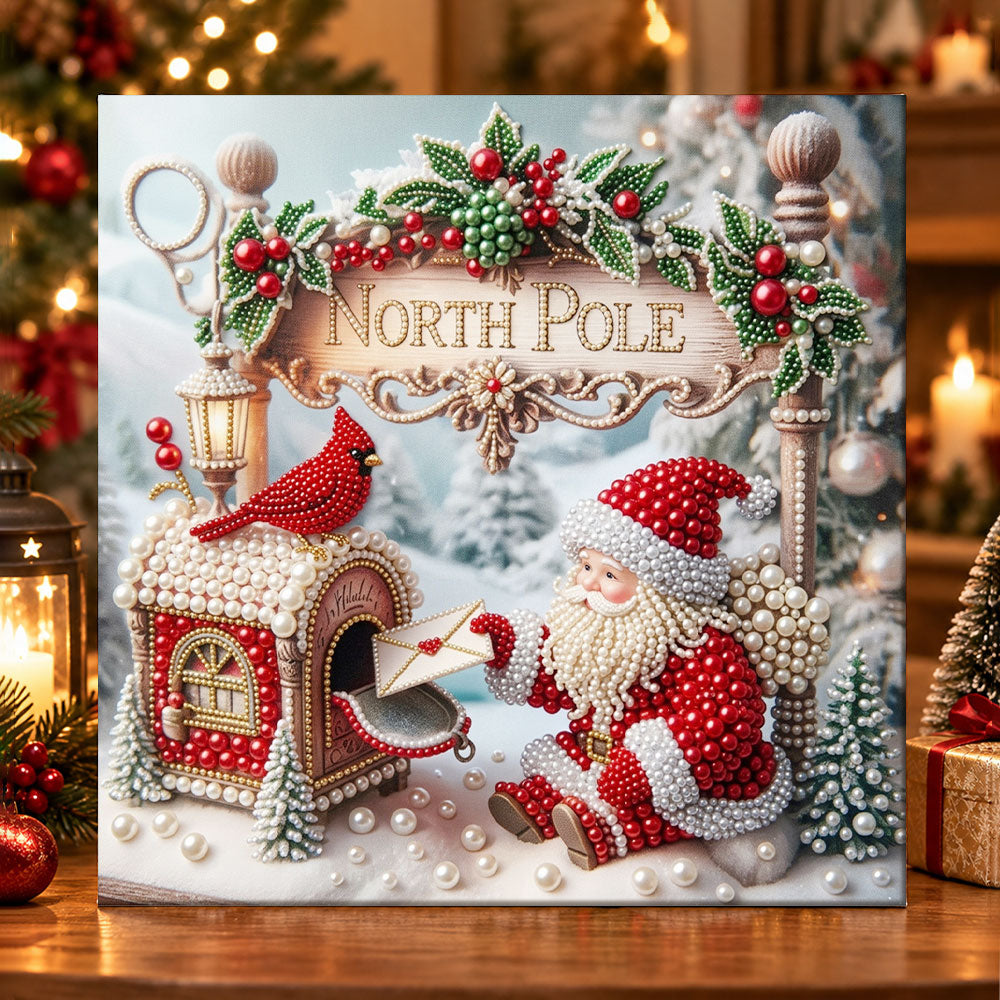 North pole post mail pearl diamond painting kit for beginners