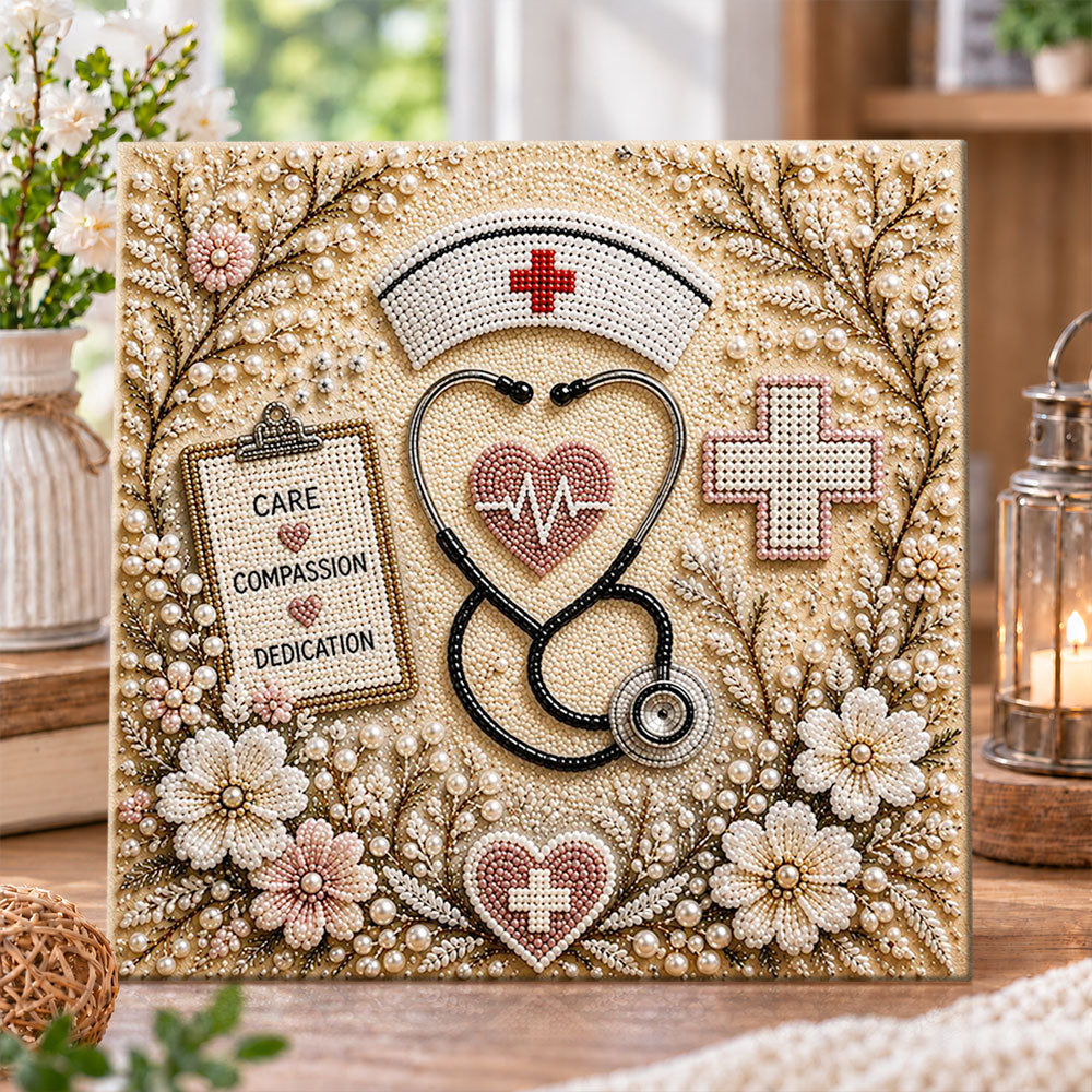 Nurse spirit of care pearl diamond painting kit for beginners