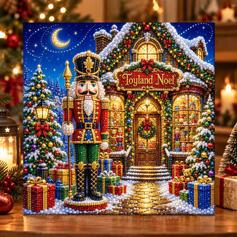 Nutcracker toyland noel pearl diamond painting kit for beginners