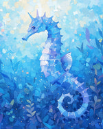 Ocean blue seahorse cross stitch kit for beginners