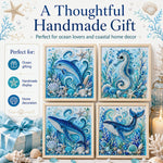 Framed ocean pearl artwork styled as coastal home decor