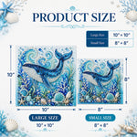 Framed ocean pearl art available in two square sizes