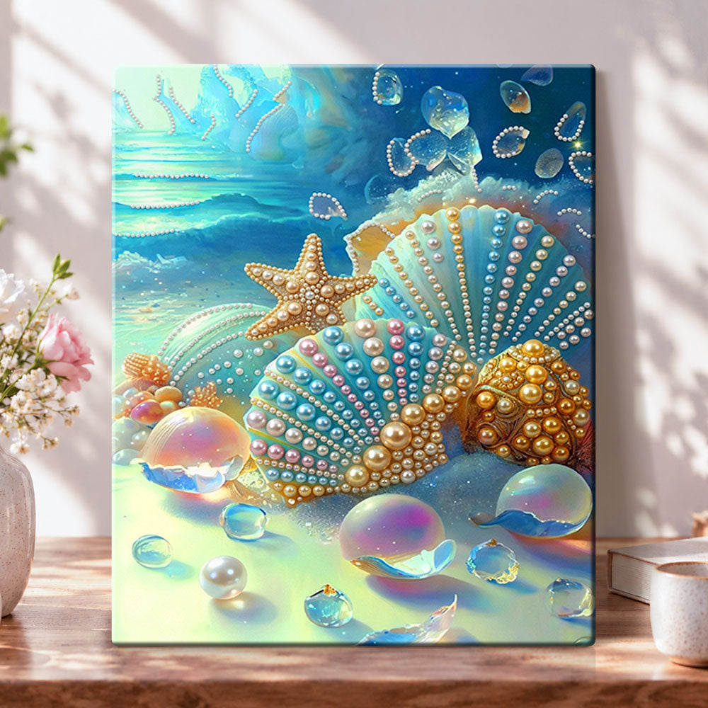 Ocean pearl shells pearl diamond painting kit for beginners