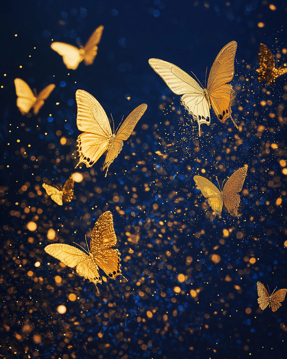Olden glitter butterflies in starry sky cross stitch kit for beginners