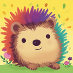 Olorful cheerful hedgehog cross stitch kit for beginners