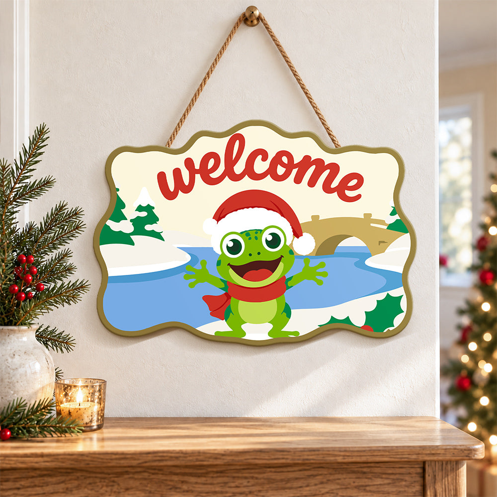 Open arms frog welcome paint by numbers door hanger as indoor wall decor
