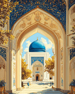 Ornate mosque archway cross stitch kit for beginners