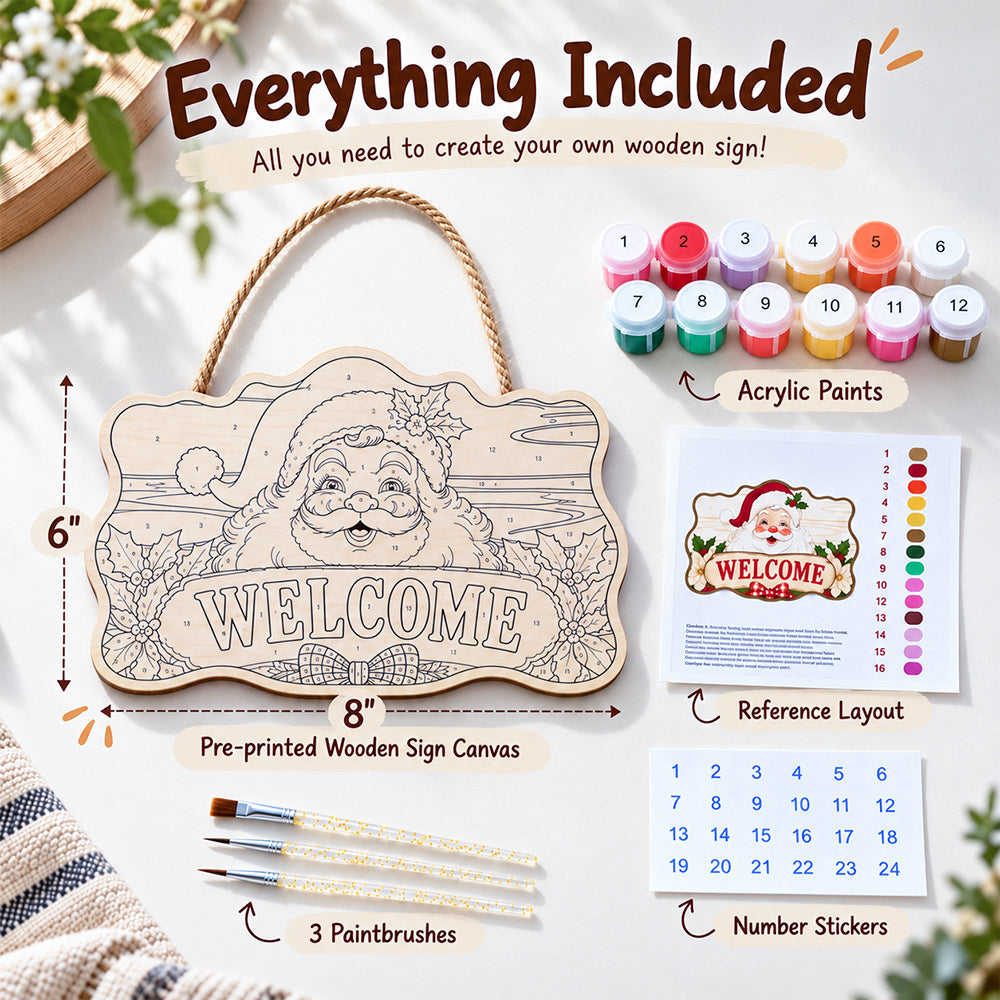 Paint by numbers door hanger kit with all supplies included