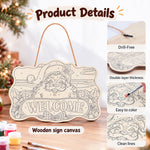 Paint by numbers door hanger wooden canvas and details
