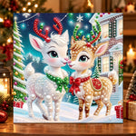 Pair of christmas deer pearl diamond painting kit for beginners