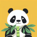 Panda with bamboo cross stitch kit for beginners