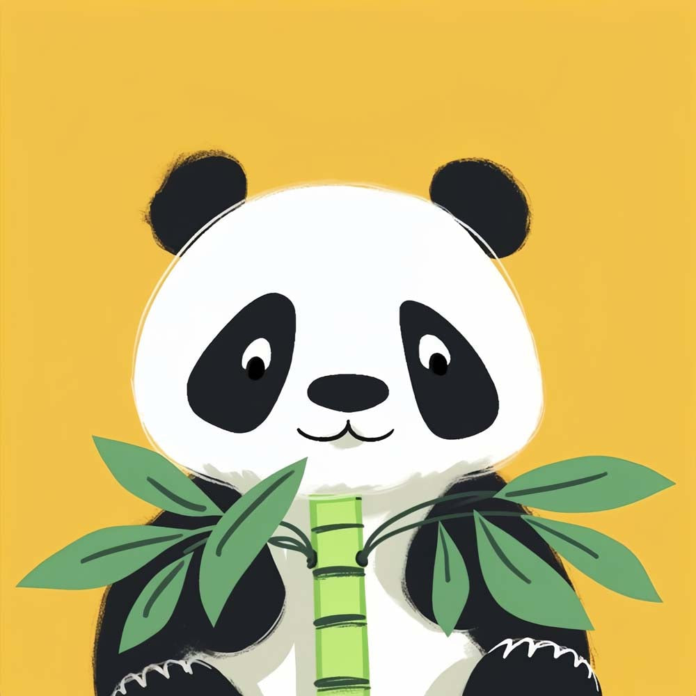 Panda with bamboo cross stitch kit for beginners