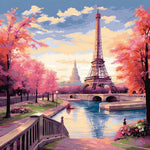 Paris eiffel tower view cross stitch kit for beginners