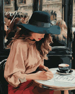 Parisian coffee notes cross stitch kit for beginners
