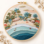 Pastel beach coast embroidery kit