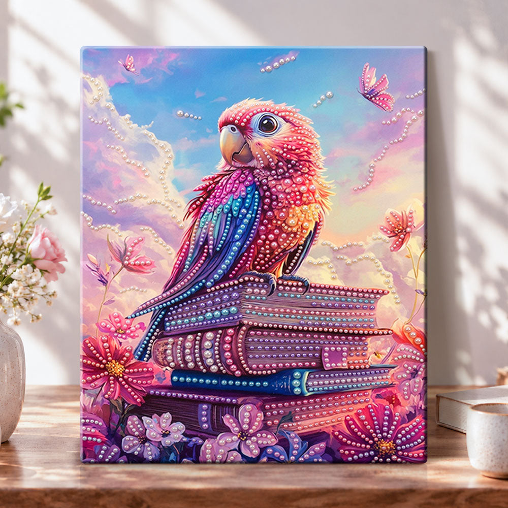Pastel book parrot pearl diamond painting kit for beginners