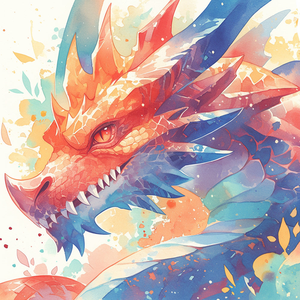 Pastel fantasy dragon cross stitch kit for beginners