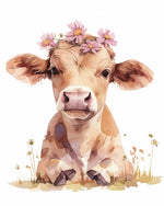 Pastel flower crown calf paint by numbers kit for beginners