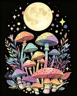 Pastel moon mushrooms paint by numbers kit for beginners