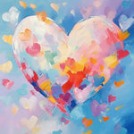 Pastel mosaic hearts cross stitch kit for beginners