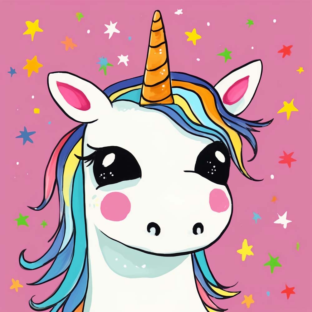 Pastel rainbow unicorn cross stitch kit for beginners