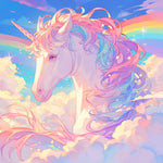 Pastel sky unicorn cross stitch kit for beginners