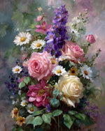 Pastel wild bouquet cross stitch kit for beginners