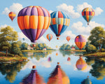 Pastoral river balloon ride cross stitch kit for beginners