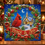 Peace and joy cardinal bird pearl diamond painting kit for beginners