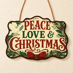 Peaceful christmas vibe paint by numbers door hanger finished design