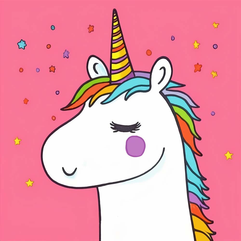 Peaceful star unicorn cross stitch kit for beginners