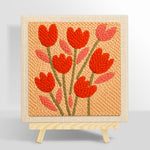 Peach tulips punch needle kit for beginners