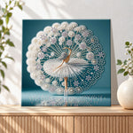 Finished pearl ballerina in spreading skirt pearl diamond painting artwork displayed as holiday home decor