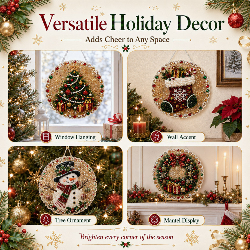Christmas pearl diamond painting decoration for festive home decor