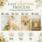 Step-by-step process for placing pearls on the printed design