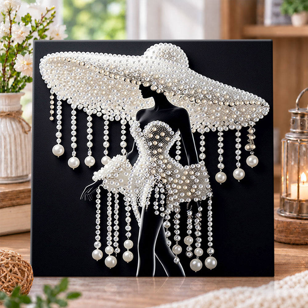 Pearl fashion silhouette pearl diamond painting kit for beginners