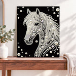 Finished pearl horse portrait pearl diamond painting artwork displayed as home decor
