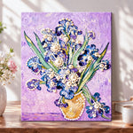 Pearl irises in vase pearl diamond painting kit for beginners