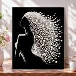 Pearl lady silhouette pearl diamond painting kit for beginners