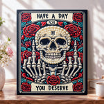 Pearl skull and roses pearl diamond painting kit for beginners