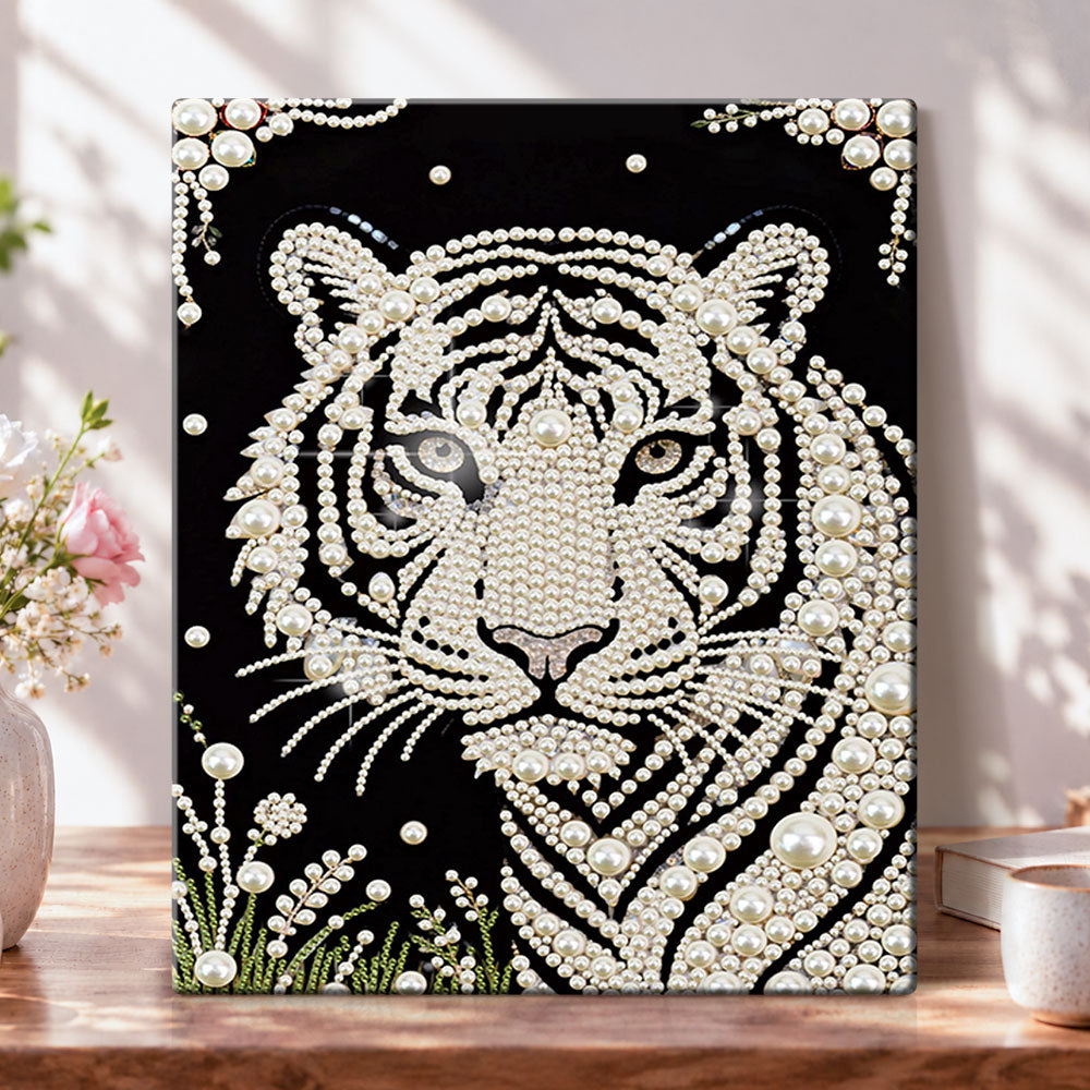 Pearl tiger face pearl diamond painting kit for beginners