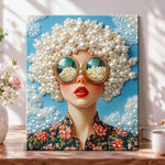 Pearled retro portrait pearl diamond painting kit for beginners